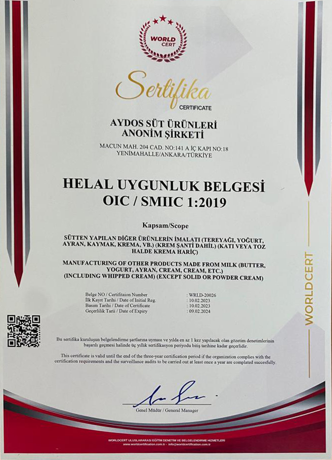 Helal Uygunluk Belgesi